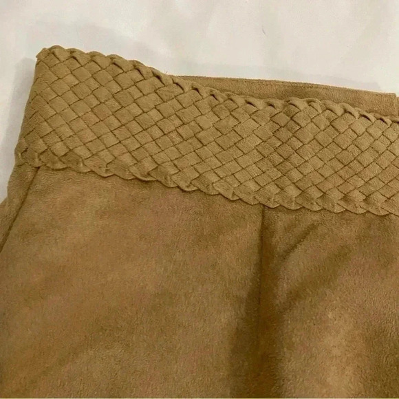 Mantle’s Suede A line knee length braided waist modern western cowgirl skirt 4P - Picture 3 of 8